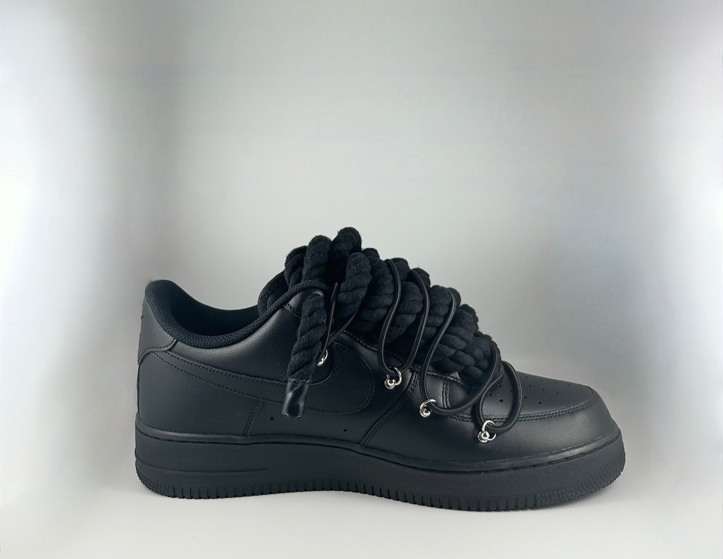AF1 Black Double Laced White