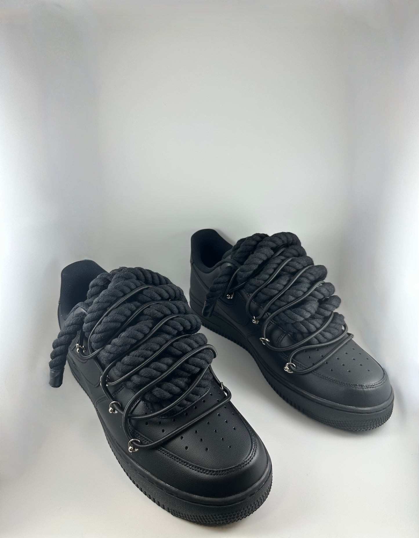 AF1 Black Double Laced White