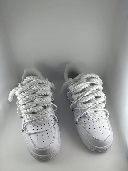 AF1 JRopes White Double Laced White