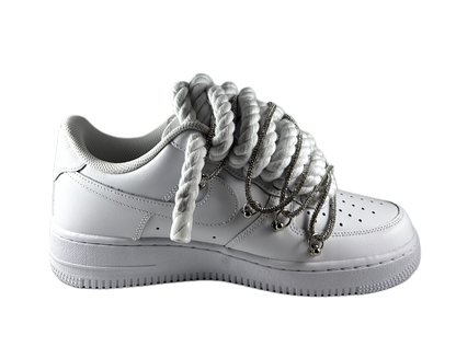 AF1 JRopes Weiß Double Laced Iced