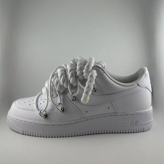 AF1 JRopes White Double Laced White