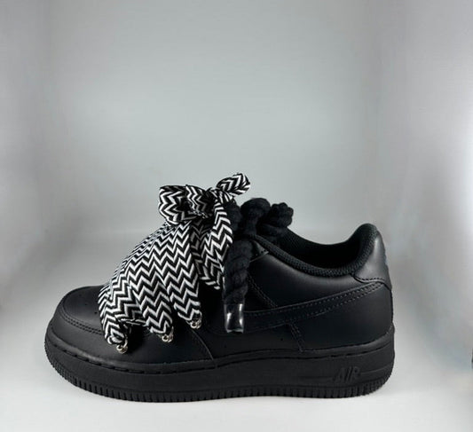 AF1 Black JRopes Lanvin Schwarz-Weiß